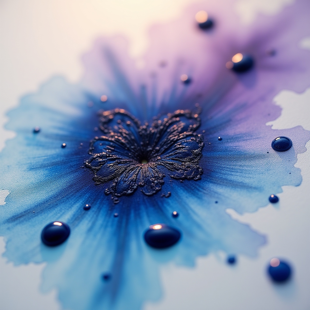 Wet-on-wet watercolor technique showing soft color blooms spreading on damp paper